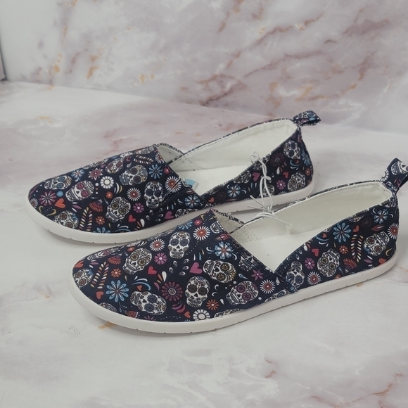 REPORT day of the dead (dias de los muertos) slip on casual flat shoes size 6 - Picture 7 of 12